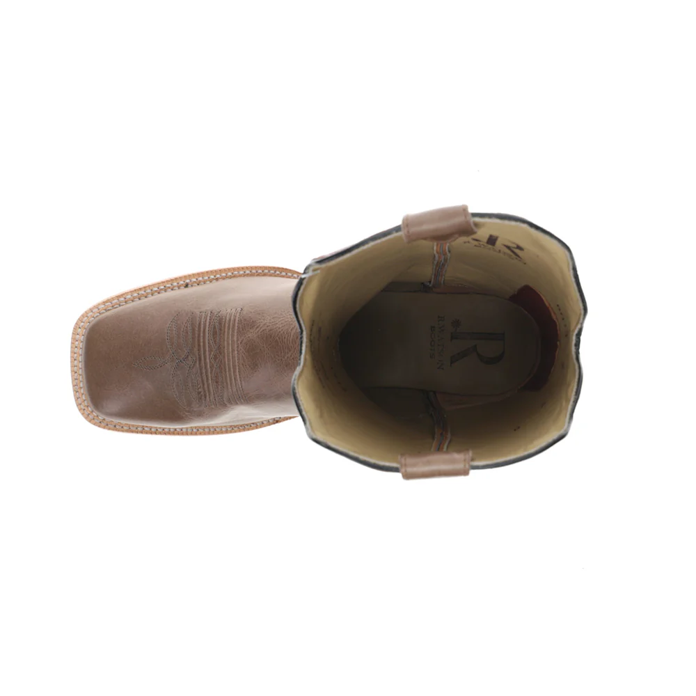 11 Inch Wide Square Toe Pull On Cowboy Boots - Image 4