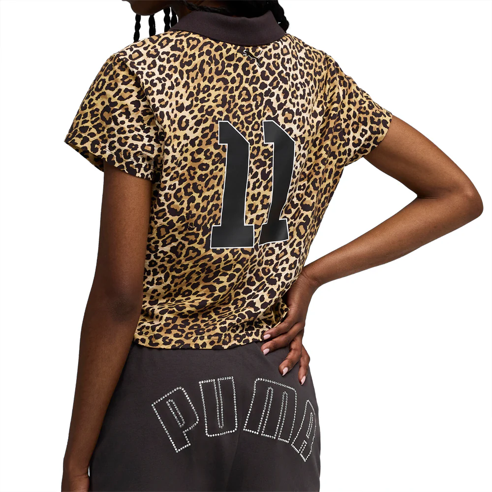 PUMA X ASAP ROCKY Leopard Collared Short Sleeve T-Shirt - Image 4