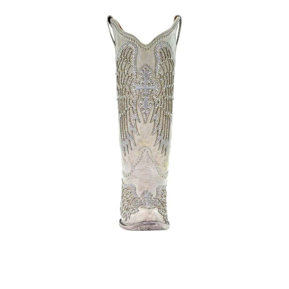Glitter Cross and Wings Snip Toe Cowboy Boots - Image 5