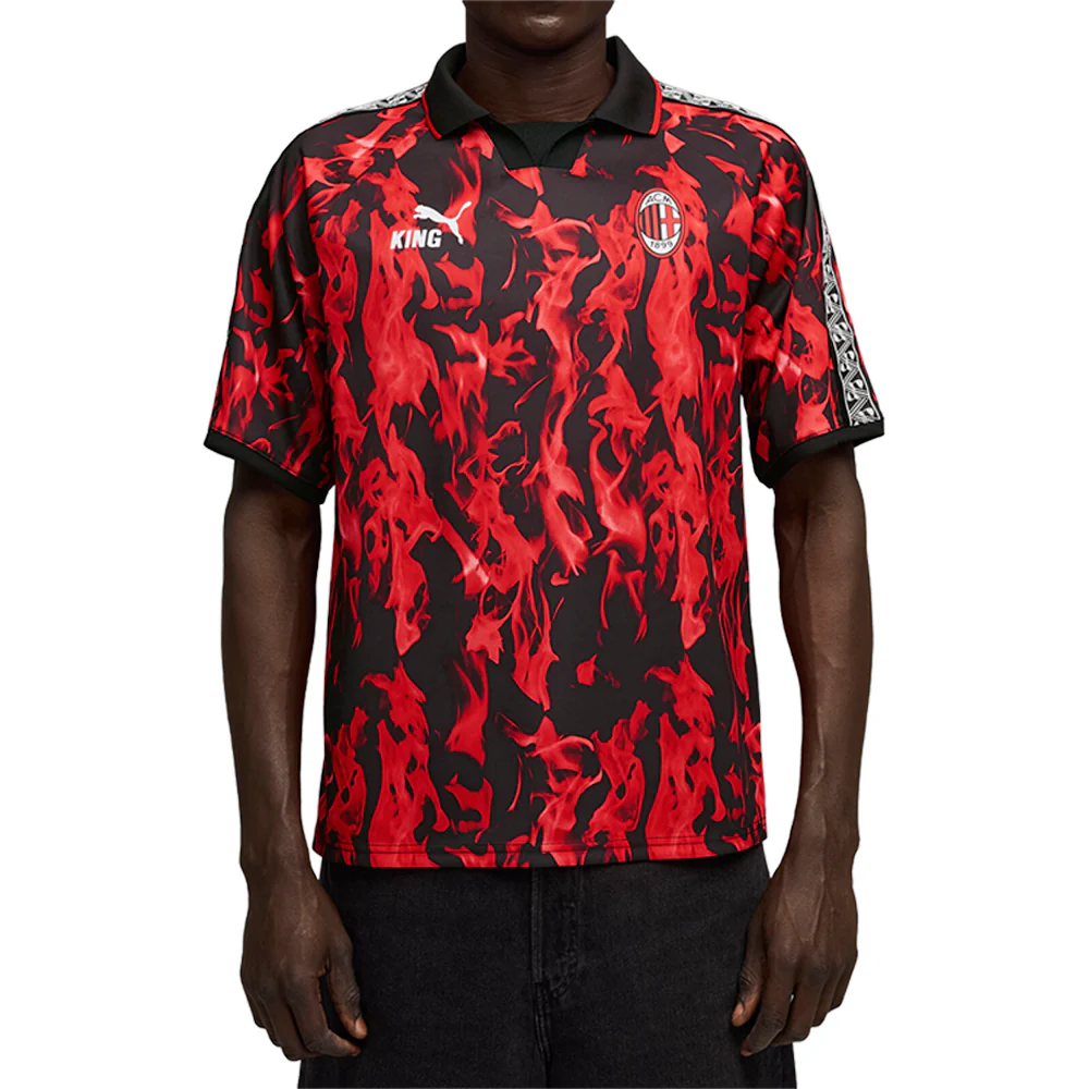 AC Milan King Retro Collared Short Sleeve Soccer Jersey - Image 3