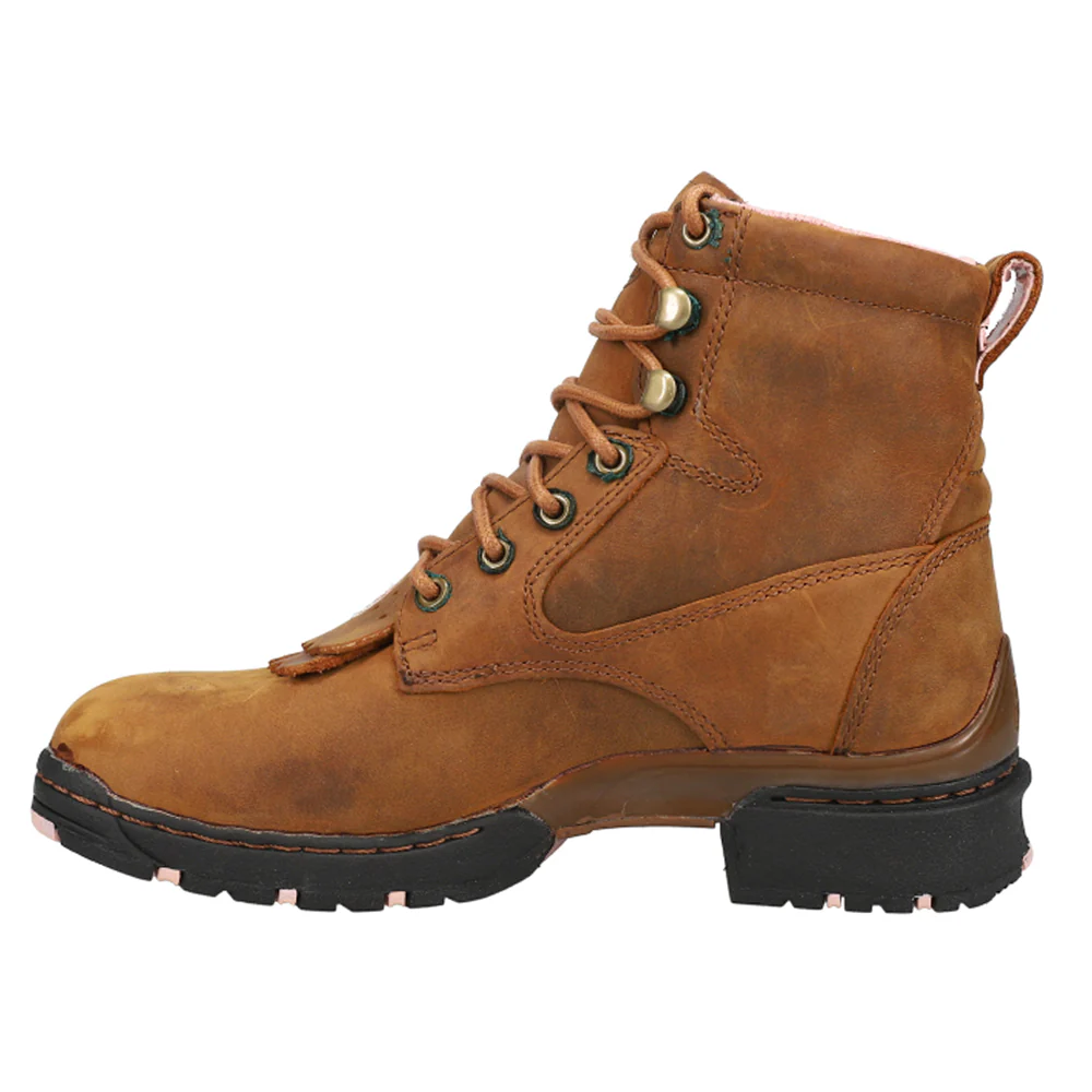 Aged Bark Round Toe Lace Up Boots - Image 3
