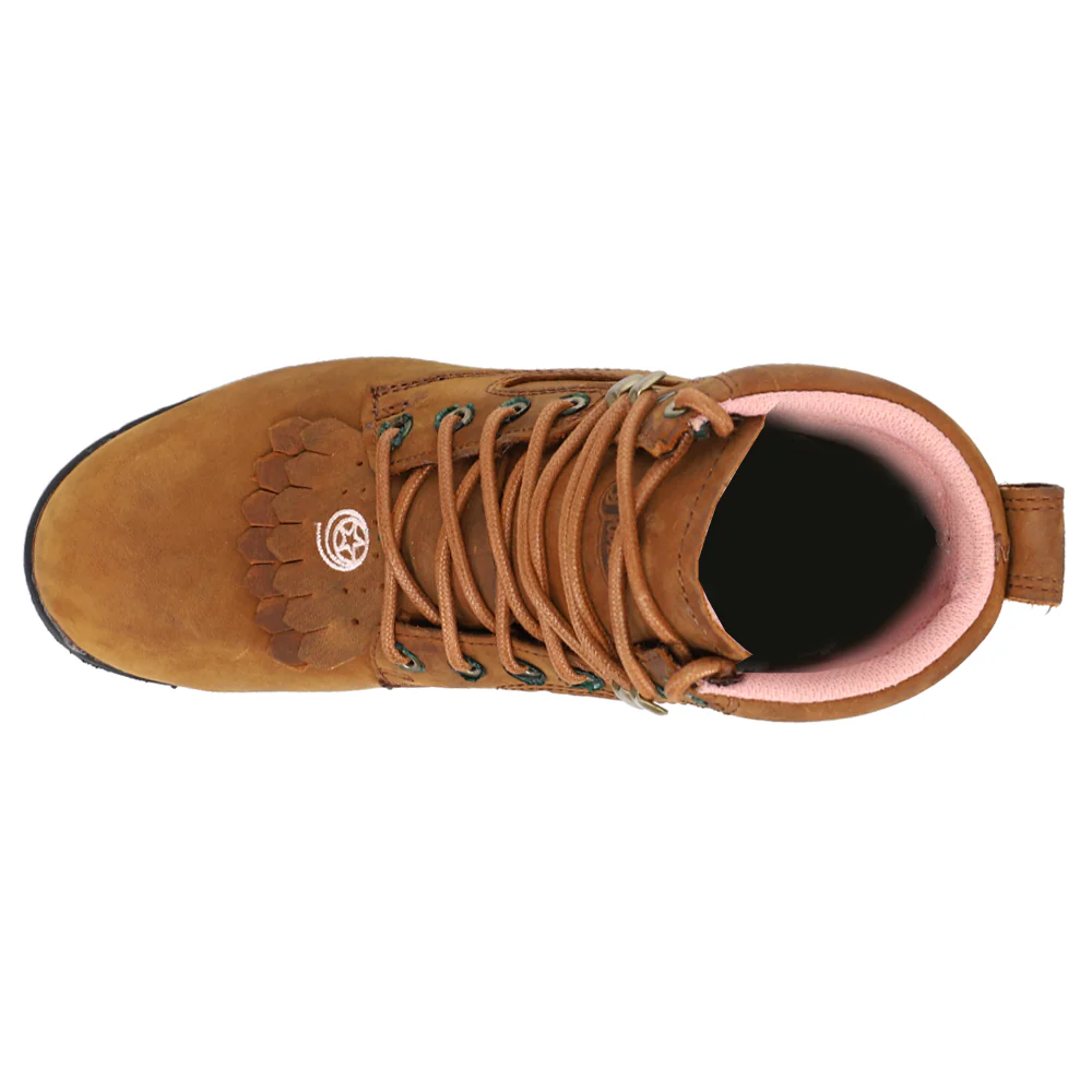 Aged Bark Round Toe Lace Up Boots - Image 4