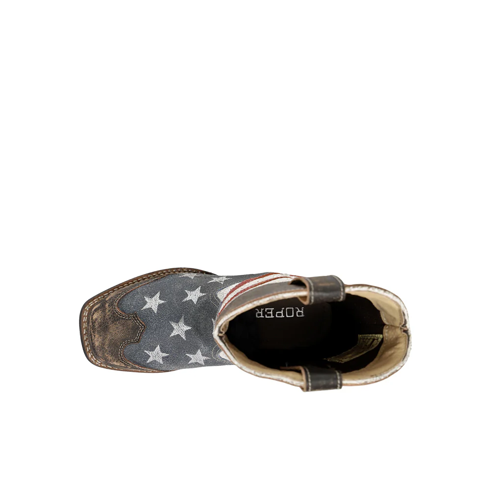 Americana Flag Square Toe Cowboy Boots (Little Kid) - Image 4