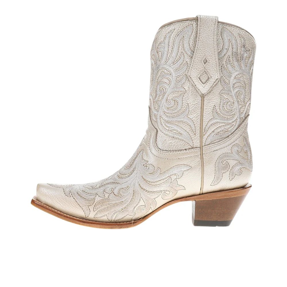 Ankle Embroidered Pull On Snip Toe Cowboy Boots - Image 3