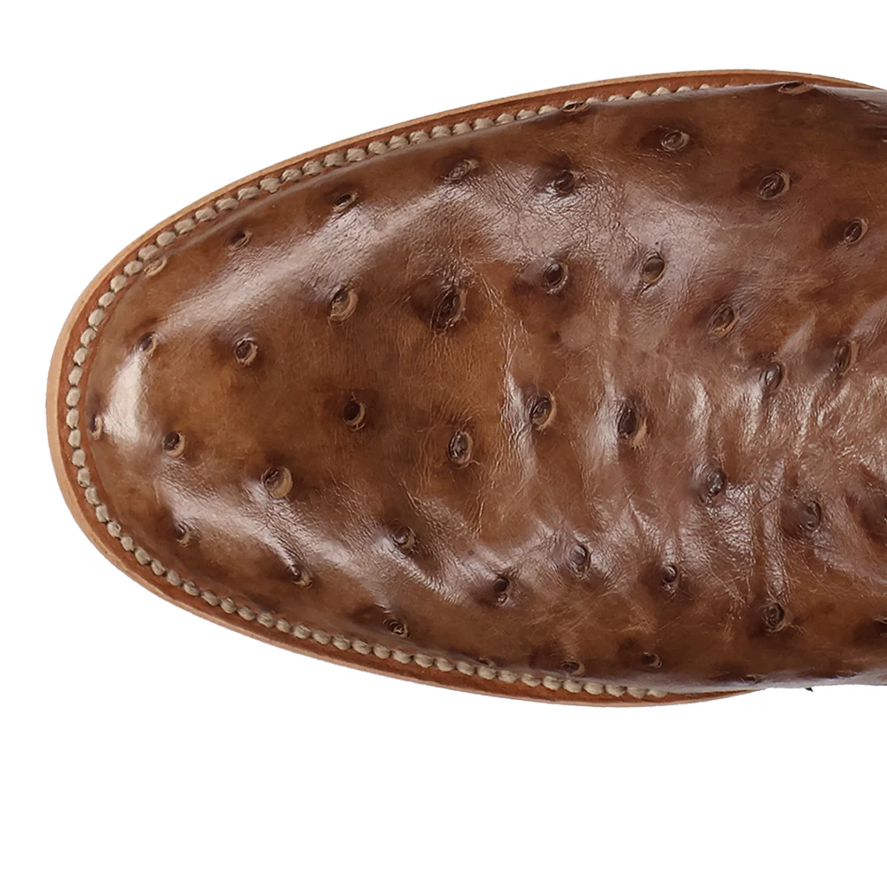 Ardor Full Quill Ostrich Round Toe Pull On Cowboy Boots - Image 4