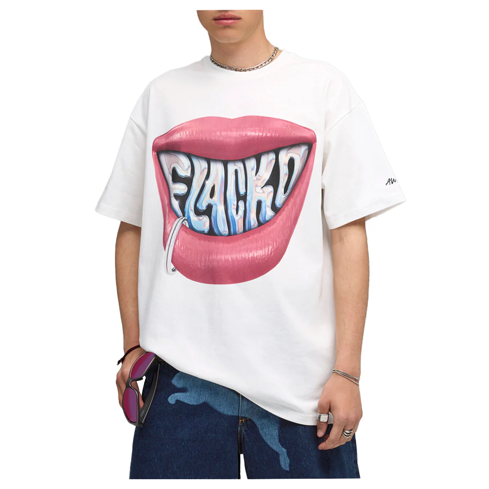 ASAP ROCKY X PUMA Flacko Smile Graphic Crew Neck Short Sleeve T-Shirt - Image 3
