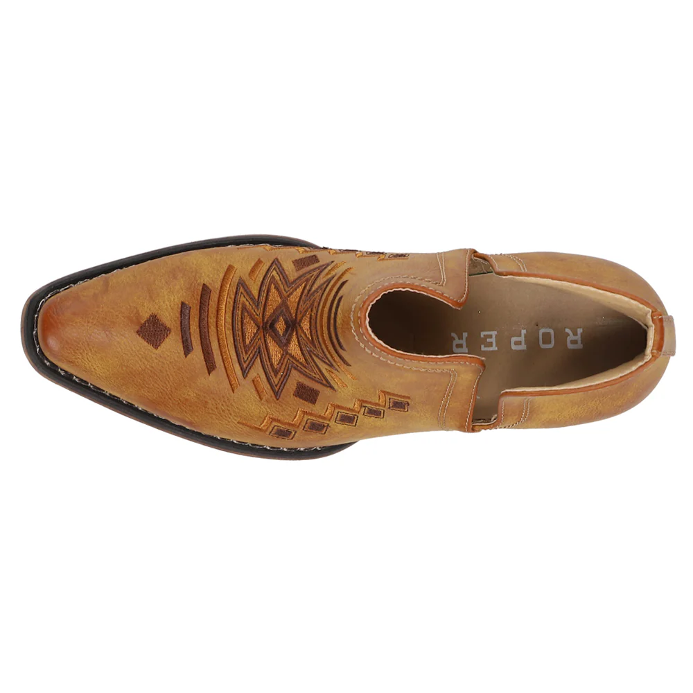 Ava Aztec Southwest Embroidered Snip Toe Cowboy Booties - Image 4