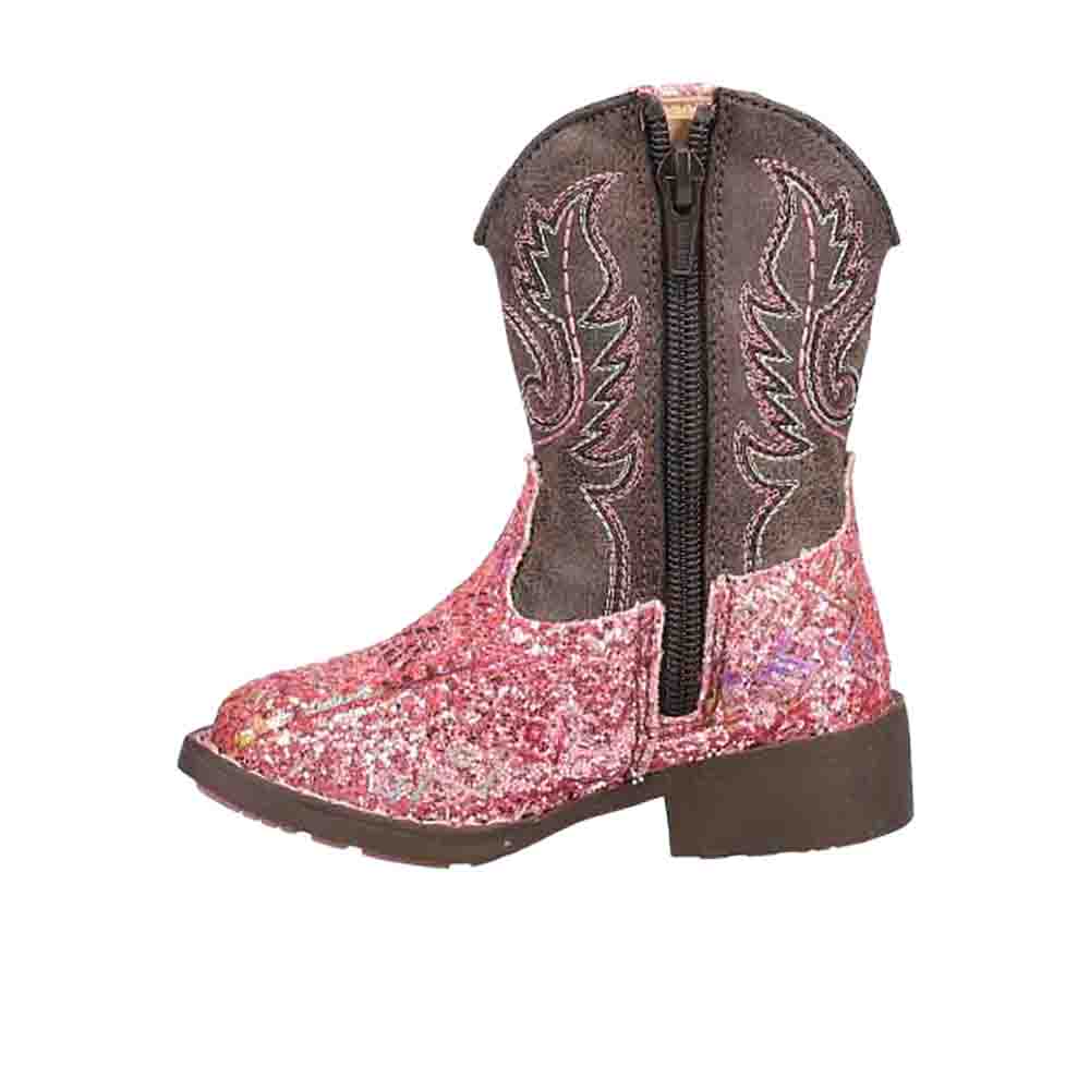 Aztec Glitter Square Toe Cowboy Boots (Toddler) - Image 3