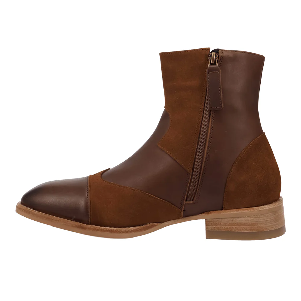Barnsley Leather Round Toe Zippered Booties - Image 3