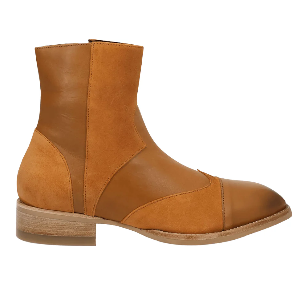 Barnsley Leather Round Toe Zippered Booties