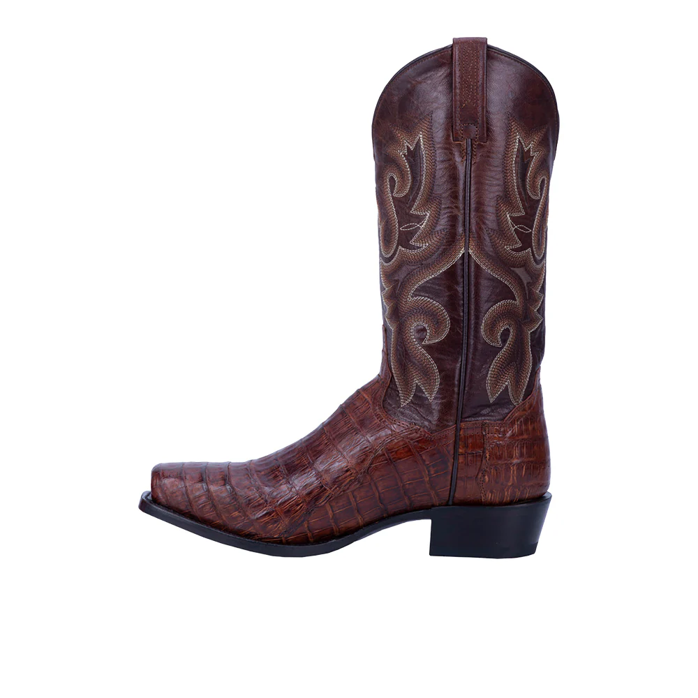 Bayou Embroidered Caiman Square Toe Pull On Cowboy Boots - Image 3