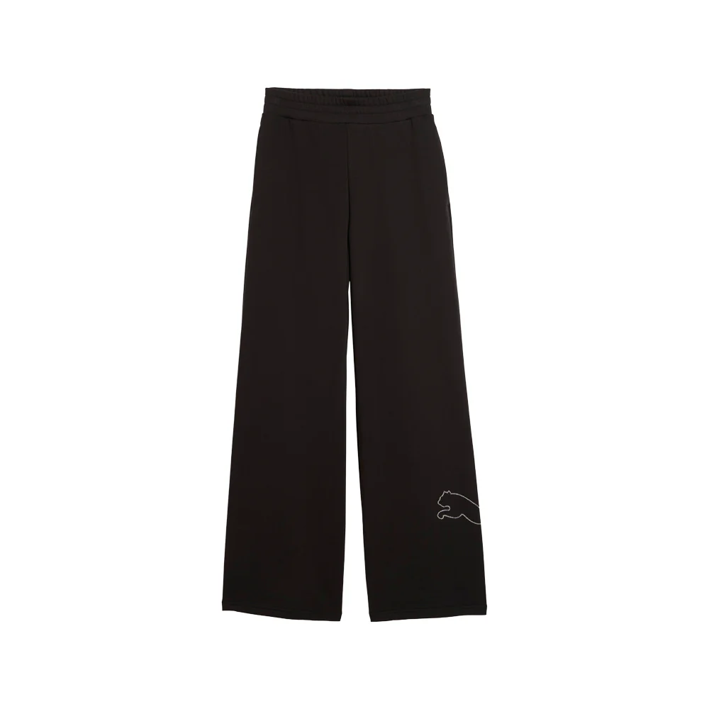 Bedazzled High Waisted Draw String Wide Legged Sweat Pants