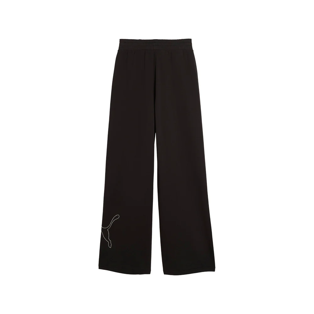 Bedazzled High Waisted Draw String Wide Legged Sweat Pants - Image 2