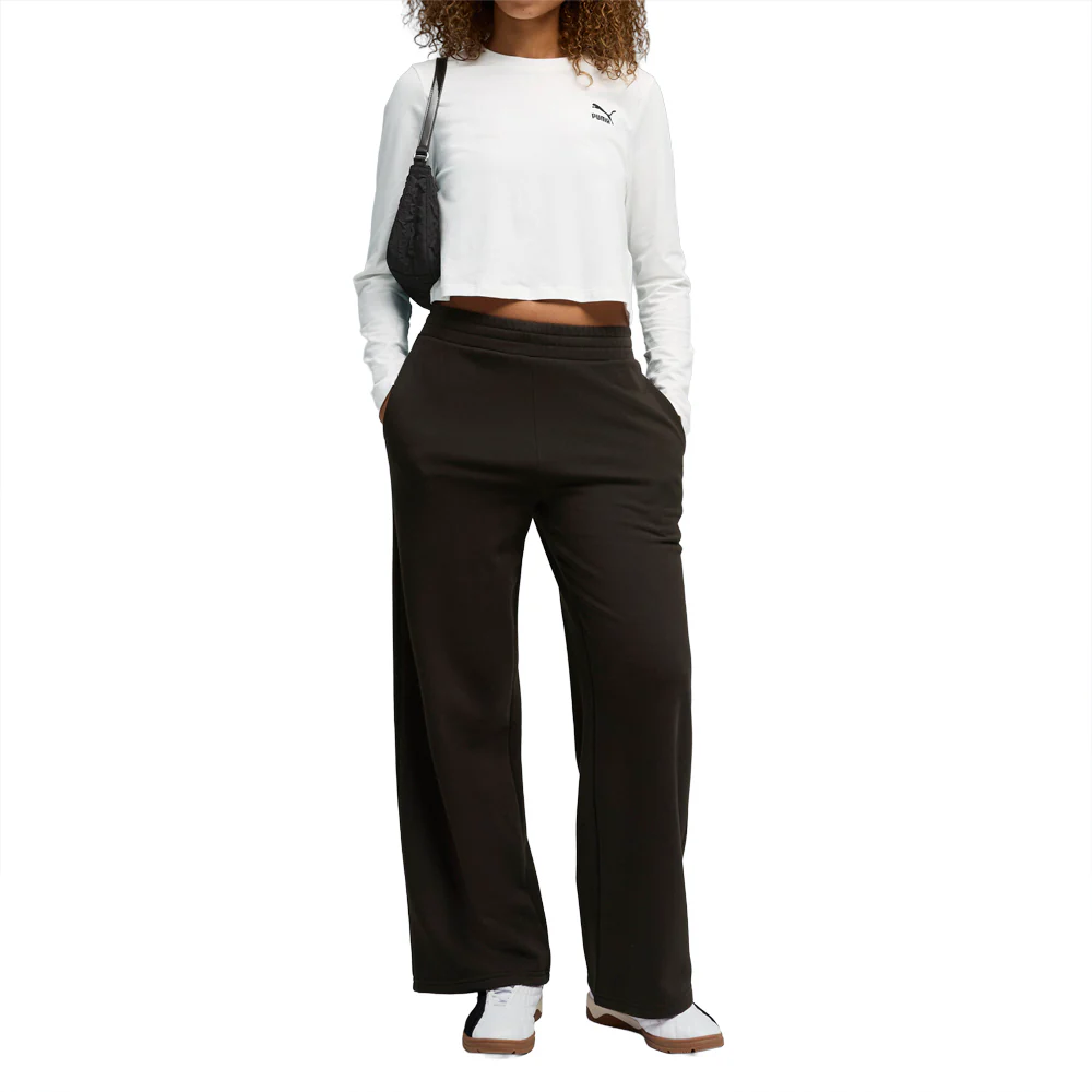 Bedazzled High Waisted Draw String Wide Legged Sweat Pants - Image 5