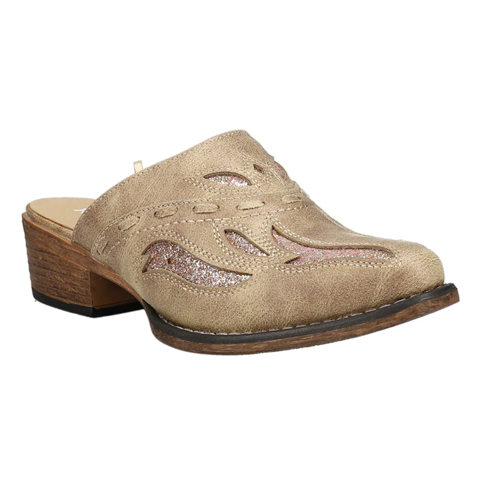 Beth Glittered Tooled-Inlay Mule Clogs - Image 2