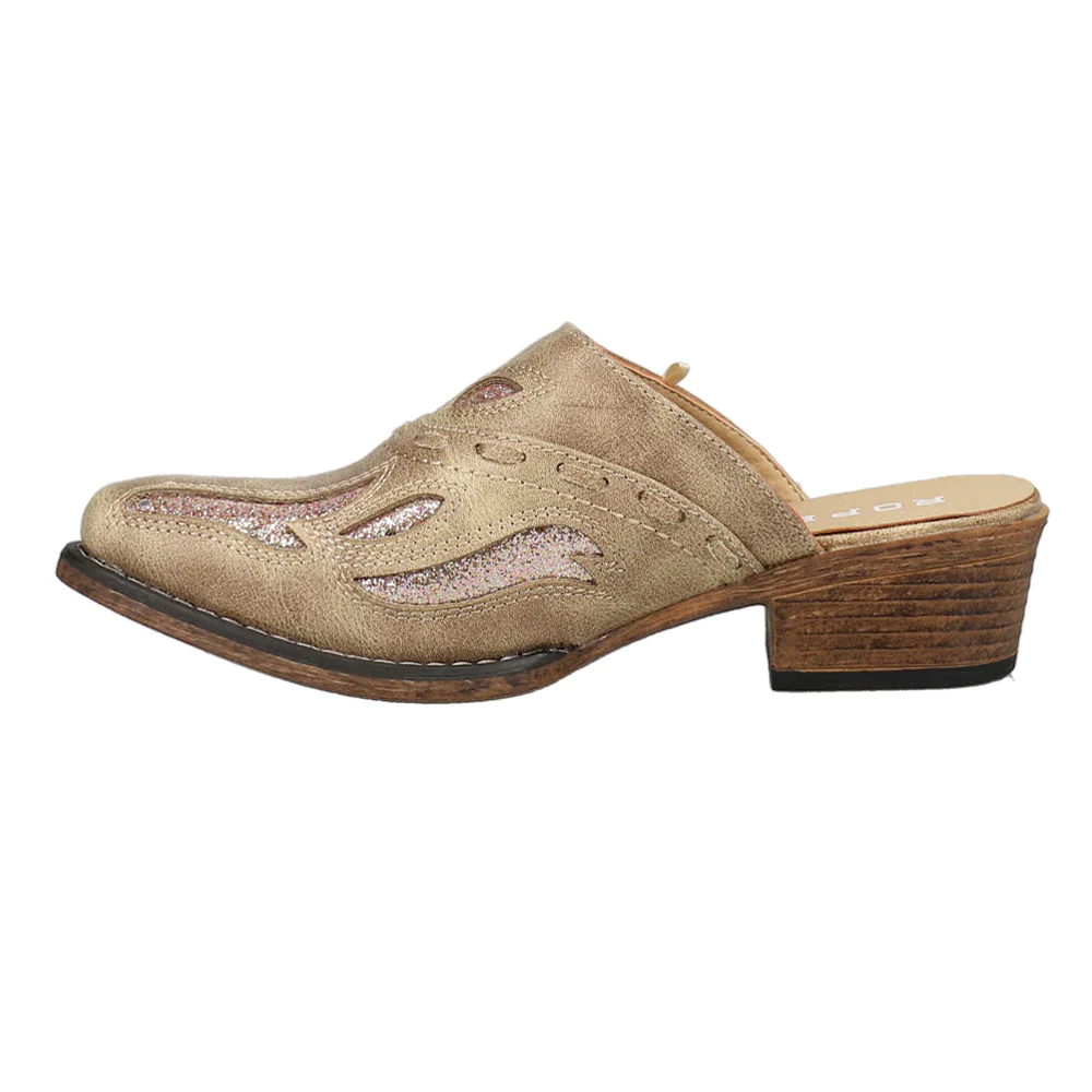 Beth Glittered Tooled-Inlay Mule Clogs - Image 3