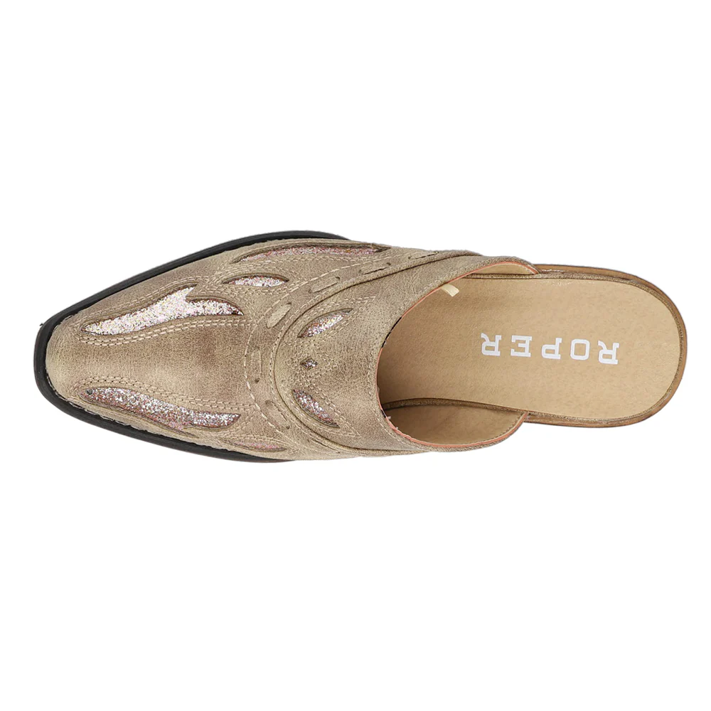 Beth Glittered Tooled-Inlay Mule Clogs - Image 4