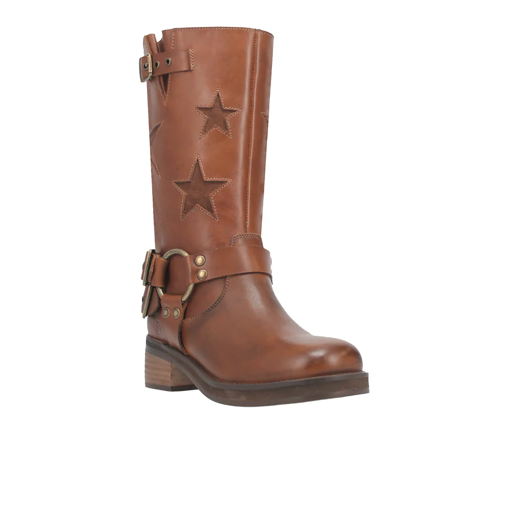 Blacklist Tooled-Inlay Round Toe Motorcycle Boots - Image 2