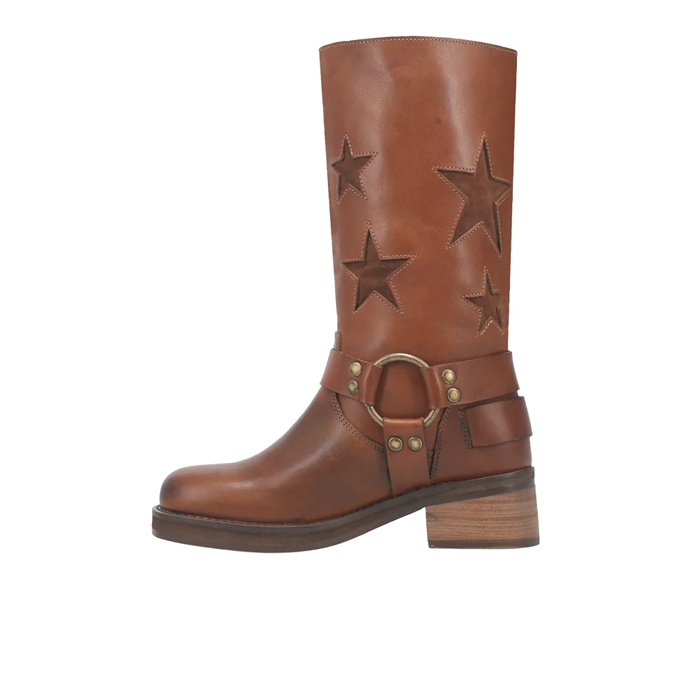 Blacklist Tooled-Inlay Round Toe Motorcycle Boots - Image 3