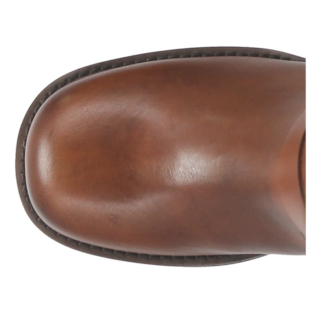 Blacklist Tooled-Inlay Round Toe Motorcycle Boots - Image 4
