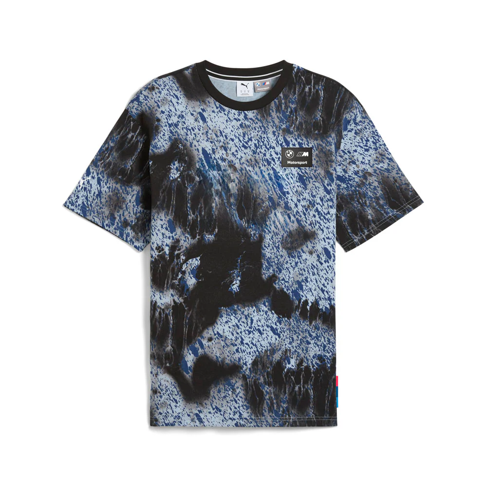 BMW M Motorsport Colorsplash All Over Print Crew Neck Short Sleeve T-Shirt
