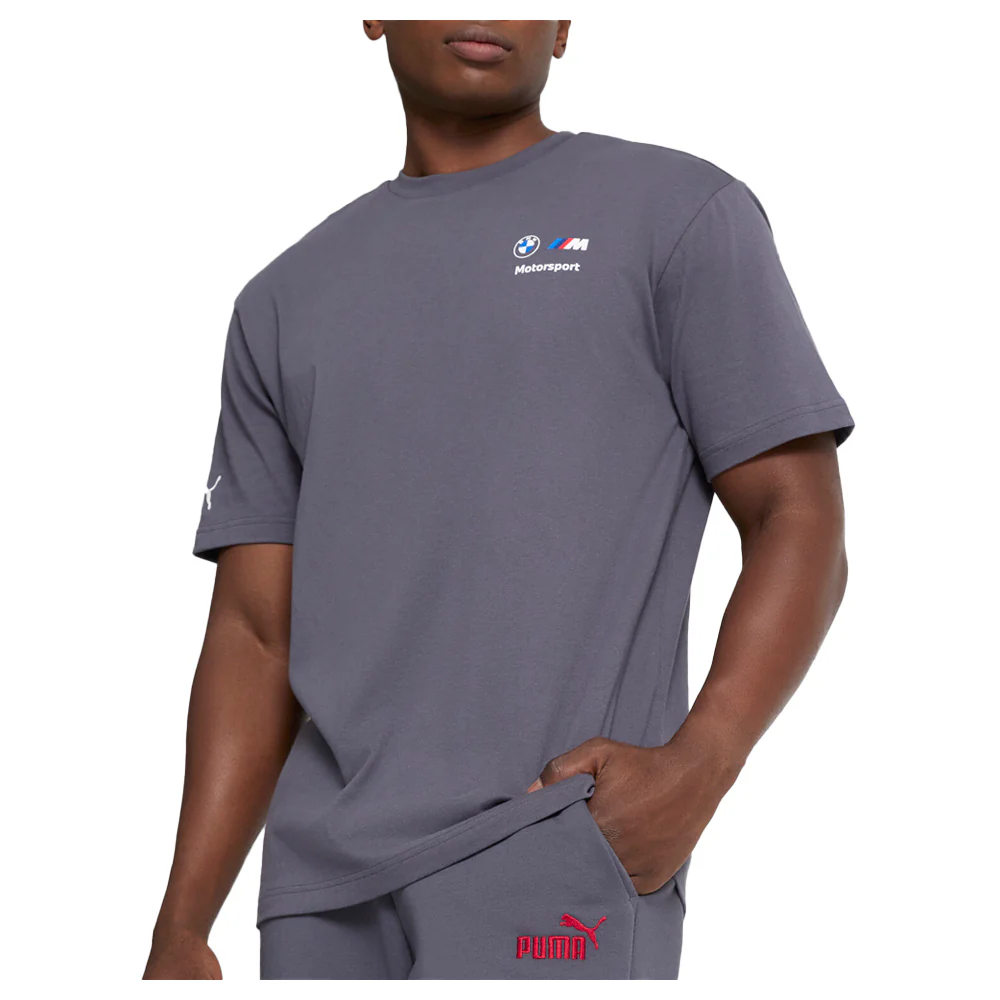 BMW M Motorsport Stacked Logo Crew Neck Short Sleeve T-Shirt - Image 3