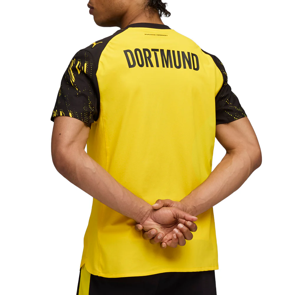 Borussia Dortmund Authentic Home Crew Neck Short Sleeve Soccer Jersey - Image 4