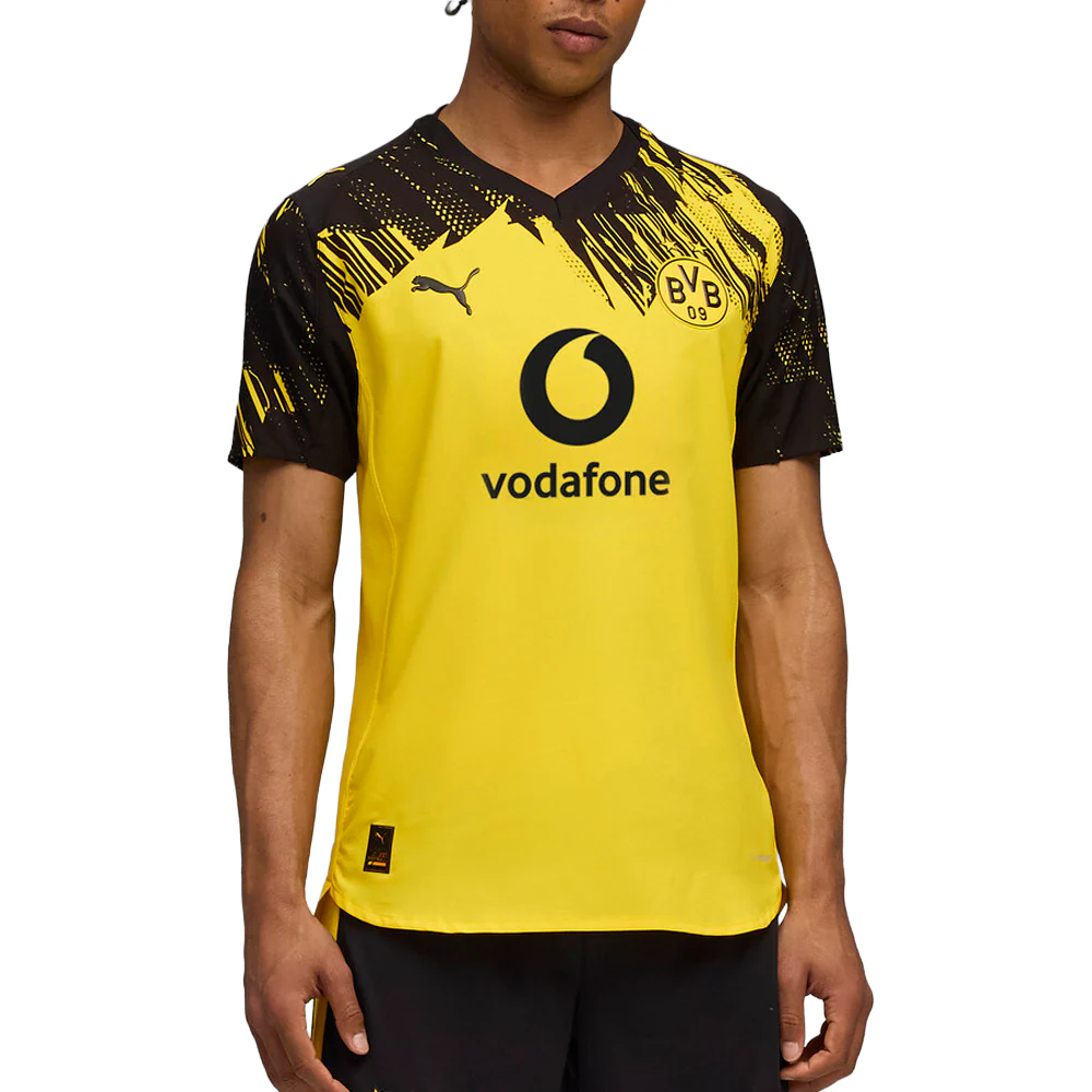 Borussia Dortmund Authentic Home Crew Neck Short Sleeve Soccer Jersey - Image 5