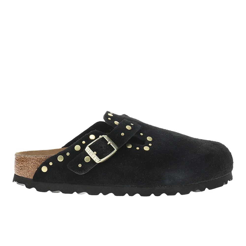 Boston Rivets Suede Leather Clogs