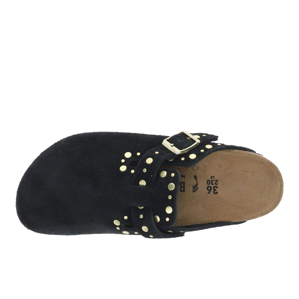 Boston Rivets Suede Leather Clogs - Image 4