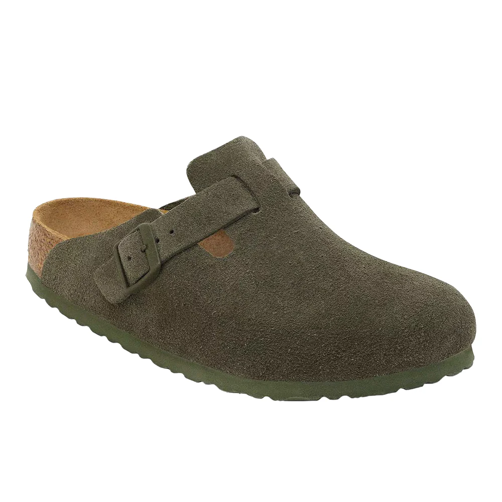 Boston Suede Leather Footbed Clogs - Image 2