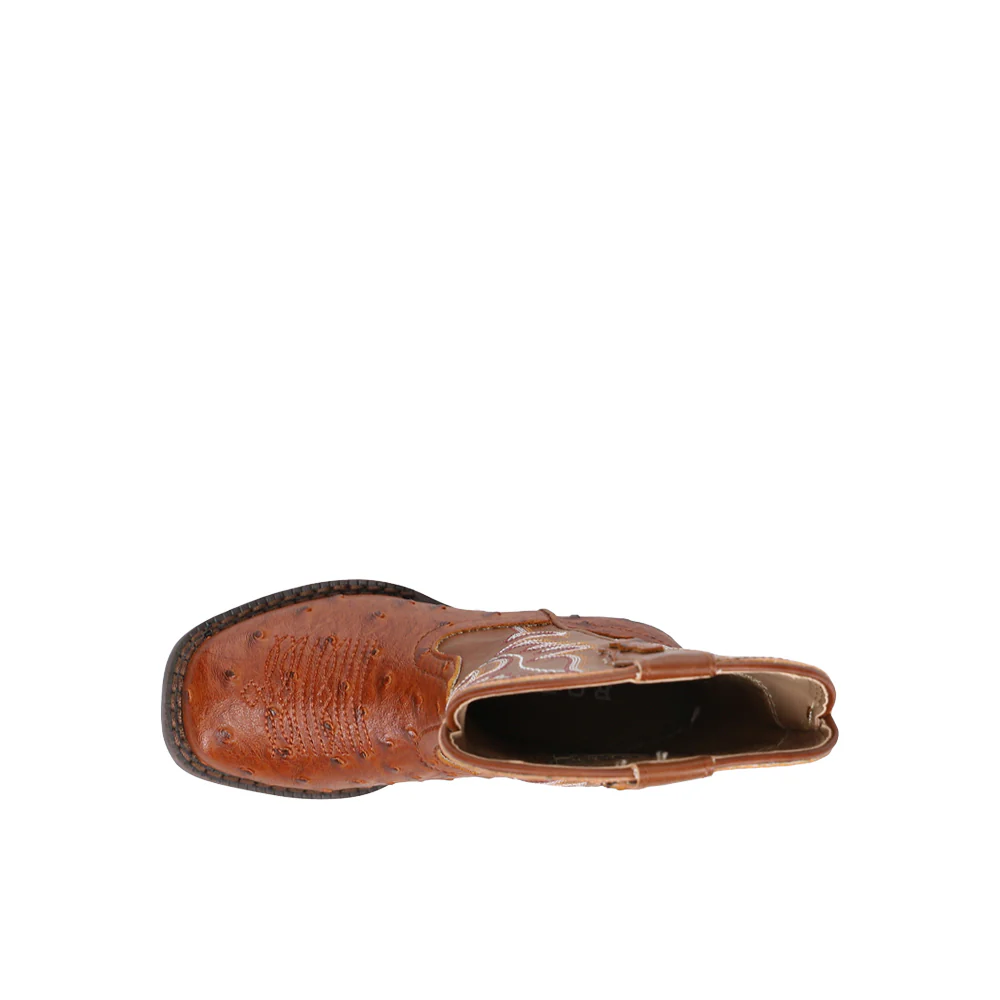 Bumps Faux Ostrich Square Toe Cowboy Boots (Little Kid) - Image 4