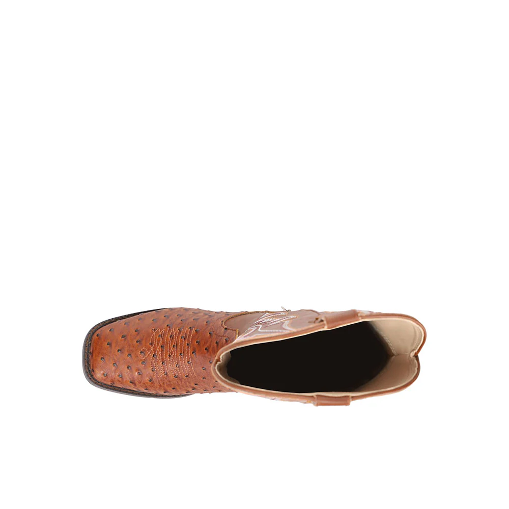 Bumps Faux Ostrich Print Embroidered Square Toe Pull On Cowboy Boots (Little Kid-Big Kid) - Image 4