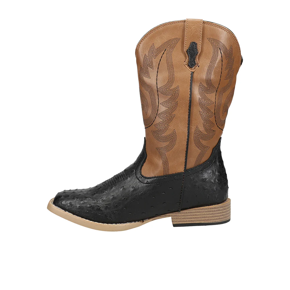 Bumps Embroidered Square Toe Cowboy Boots (Big Kid) - Image 3