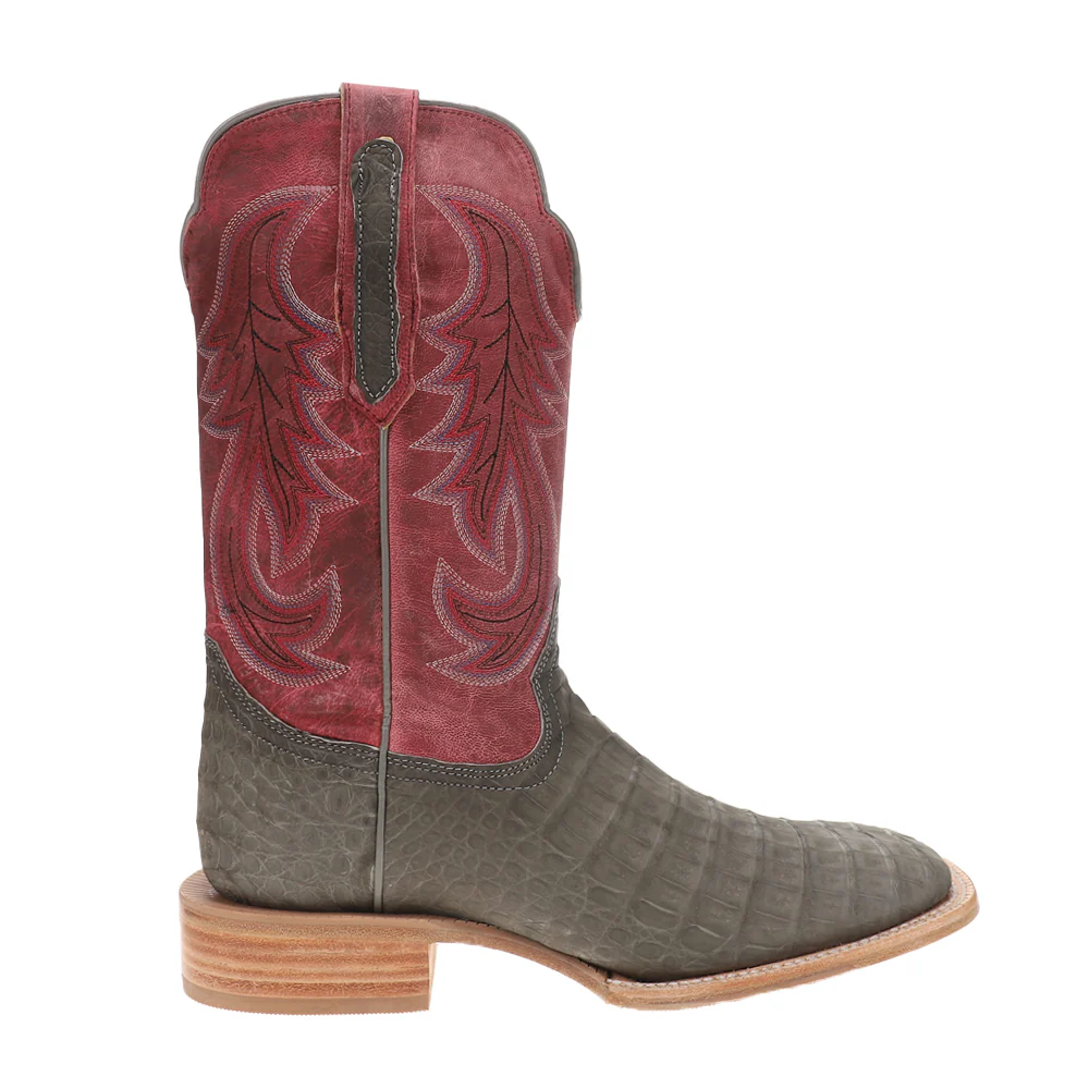 Caiman Belly 11 Inch Wide Square Toe Cowboy Boots