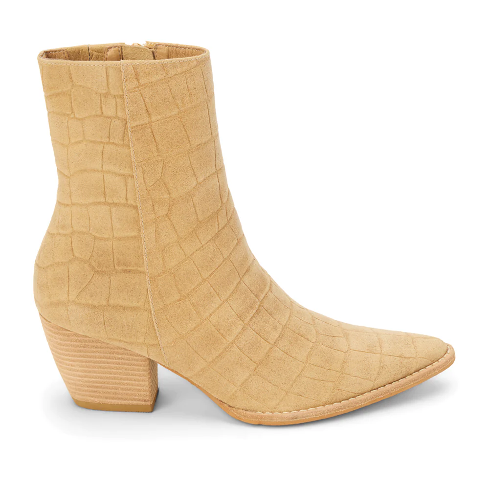 Caty Croc Pointed Toe Cowboy Booties