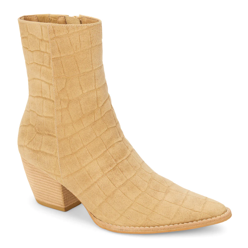 Caty Croc Pointed Toe Cowboy Booties - Image 2