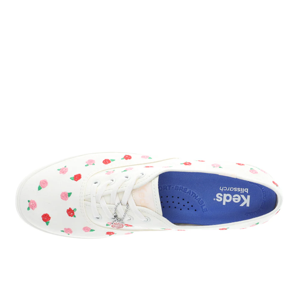 Champion Canvas Rose Embroidery Lace Up Sneakers - Image 4