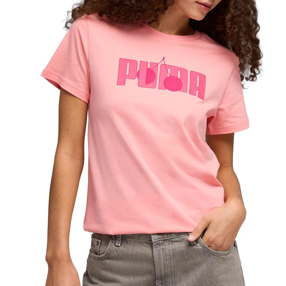 Cherry Graphic Crew Neck Short Sleeve T-Shirt - Image 3