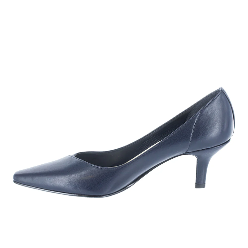 Chiffon Pointed Toe Kitten Heel Pumps - Image 4