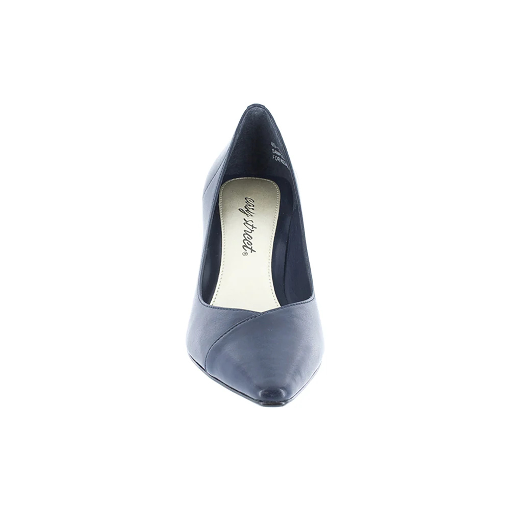 Chiffon Pointed Toe Kitten Heel Pumps - Image 5