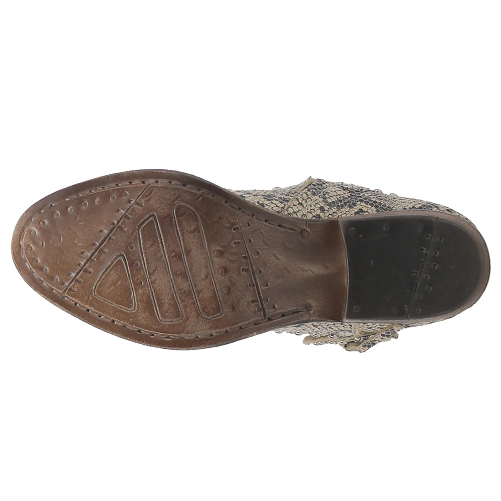 Clementine Snake Studded Print Round Toe Booties - Image 5