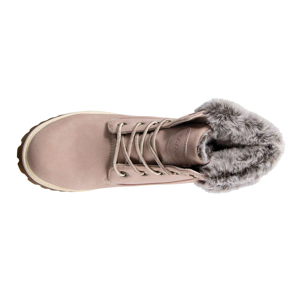 Convoy Faux Fur Round Toe Lace Up Boots - Image 4