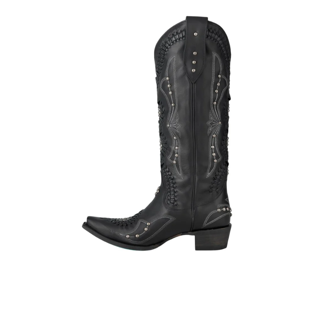 Cossette Embroidered Studded Snip Toe Boot - Image 3