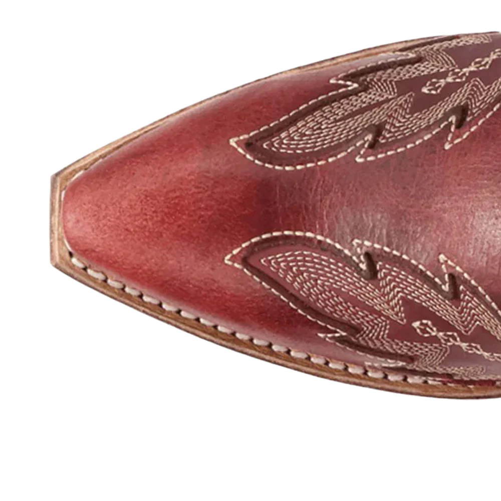 Coyote Creek Studded Overlay Snip Toe Pull On Cowboy Boots - Image 4