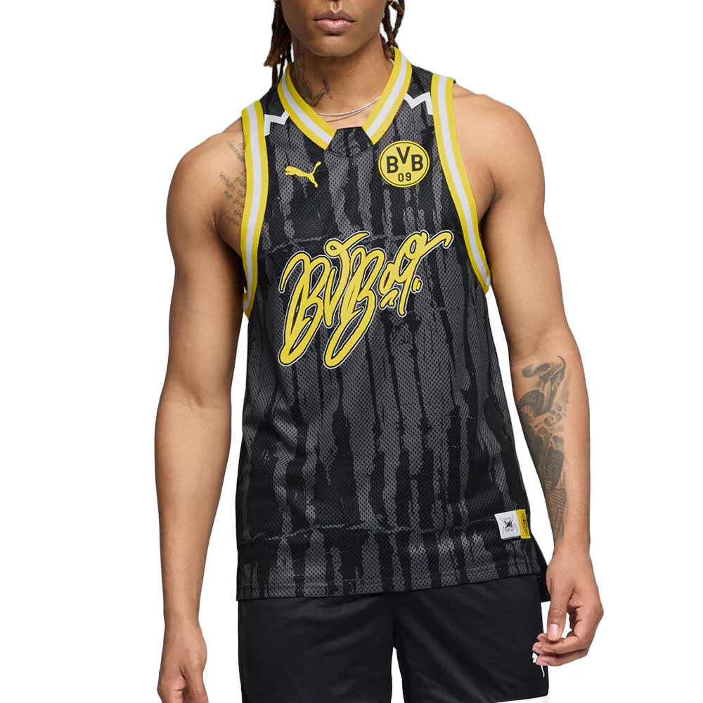 PUMA HOOPS X BORUSSIA DORTMUND Crew Neck Sleeveless Replica Jersey - Image 3