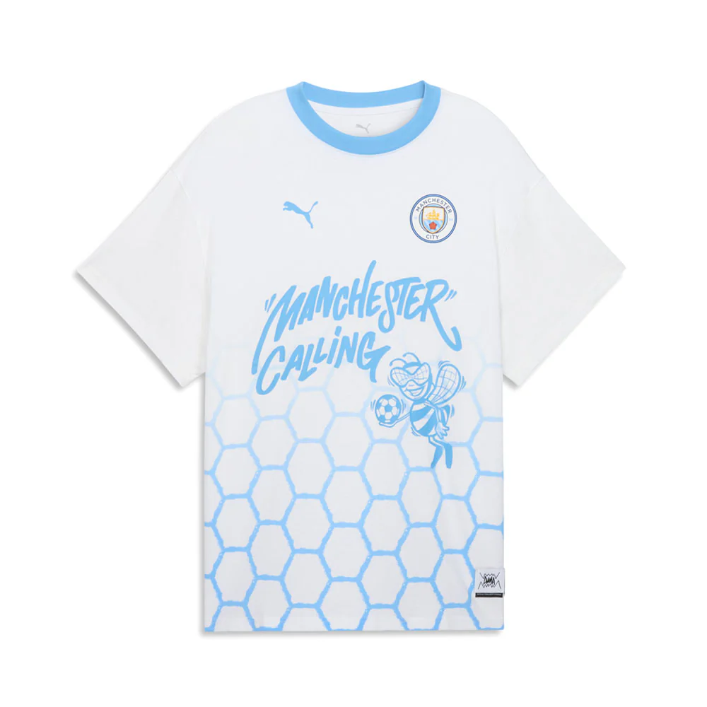 PUMA HOOPS X MANCHESTER CITY Graphic Crew Neck Short Sleeve T-Shirt