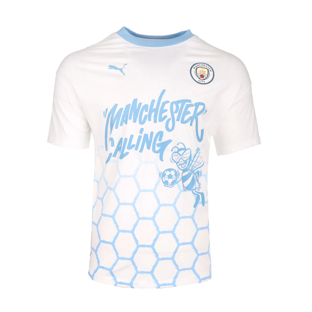 PUMA HOOPS X MANCHESTER CITY Graphic Crew Neck Short Sleeve T-Shirt - Image 3