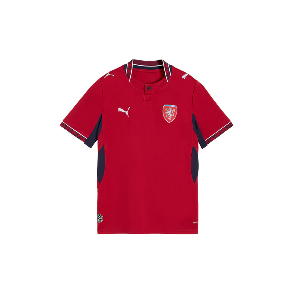 Czechia Henley Neck Short Sleeve Home Jersey Replica (Youth)