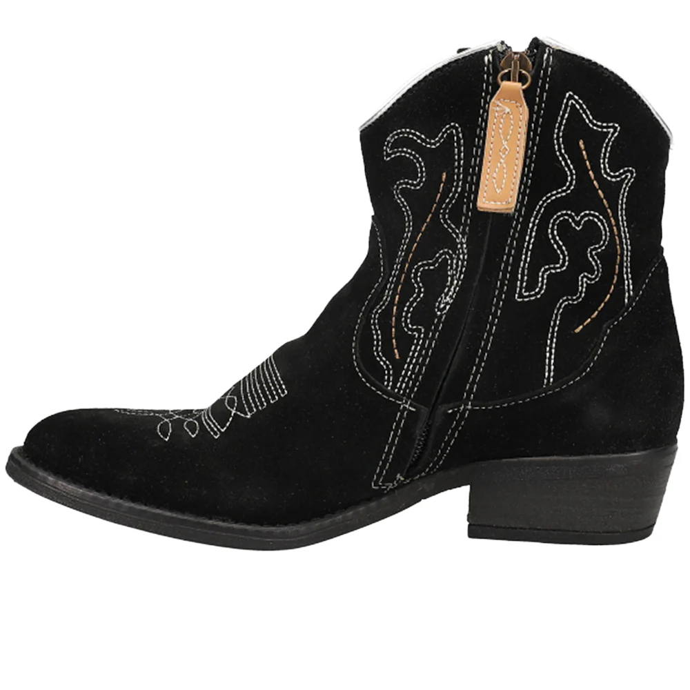 Daisy Mae Embroidery Round Toe Zippered Cowboy Booties - Image 3